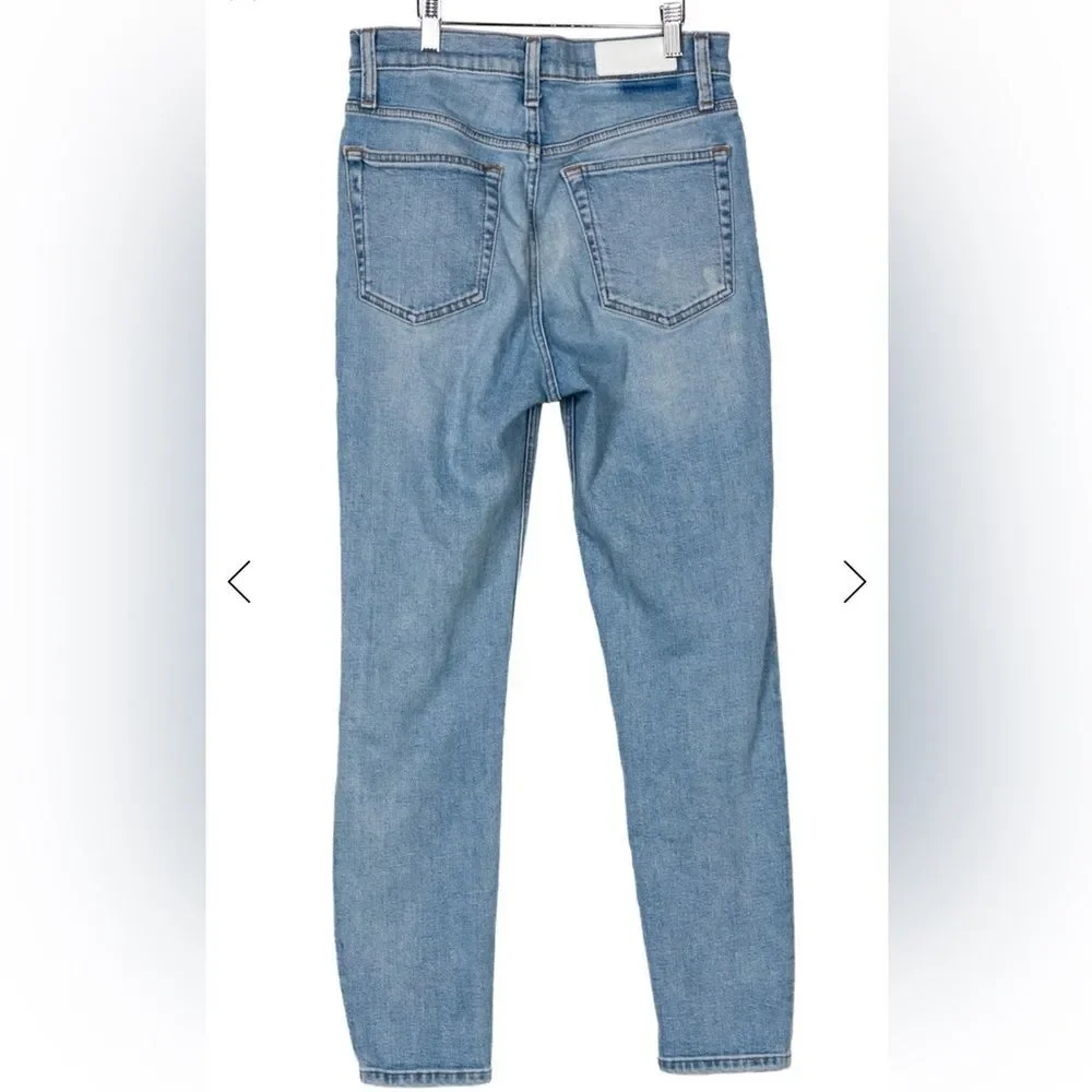 Re/Done Light Blue Distressed skinny Jeans - Picture 2 of 7
